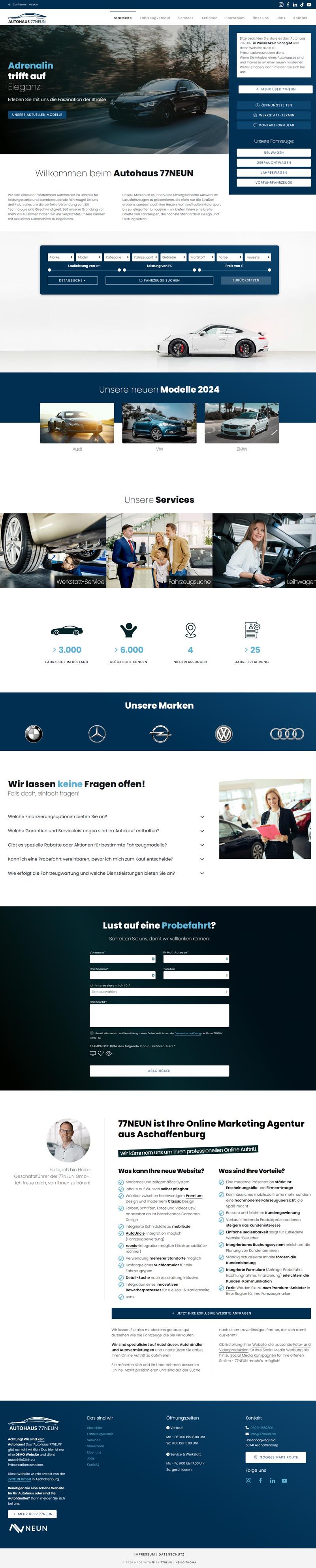 Autohaus Classic 77NEUN Screenshot Website